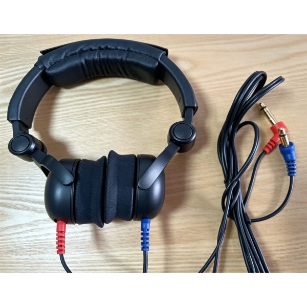 Black air-guided headphones